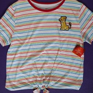 Juniors Lion King Stripped Tie Croptop